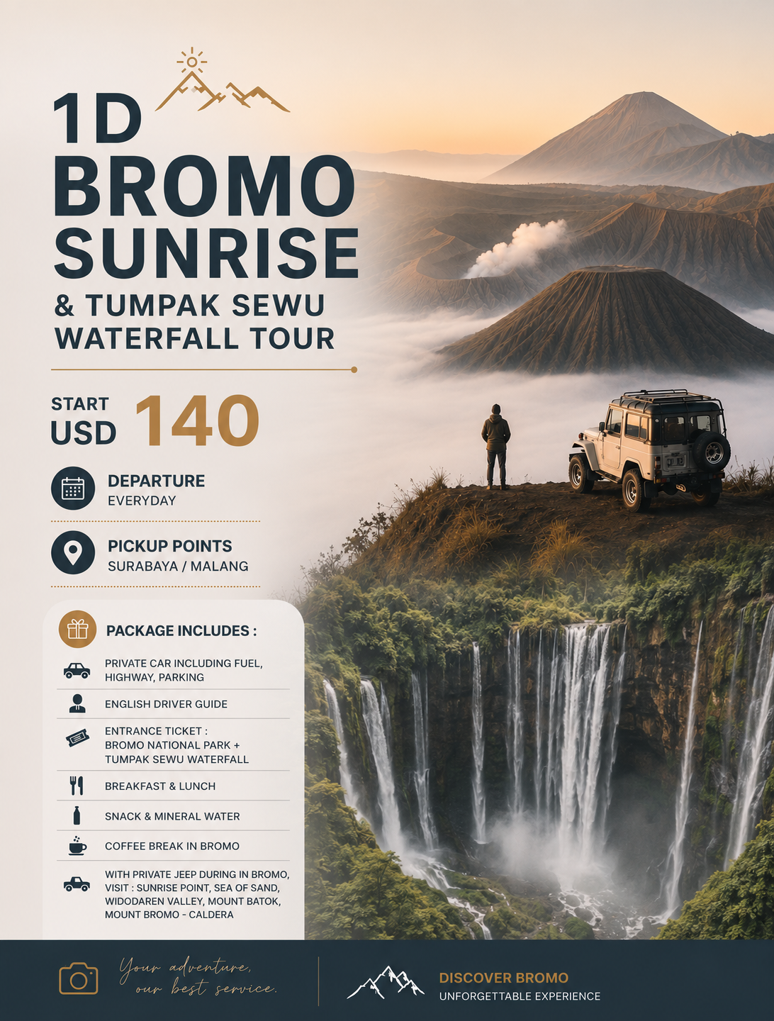 BROMO SUNRISE TOUR + TUMPAK SEWU WATERFALL